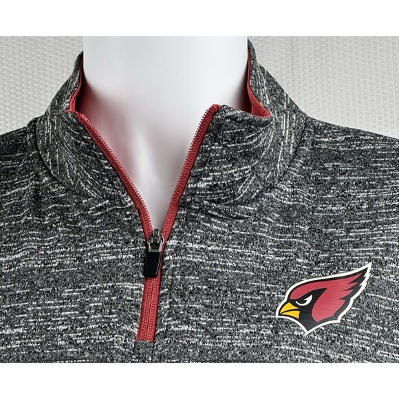 Arizona Cardinals Mens 2XL Gray NFL Team Apparel 1/4 Zip Pull Over Sweater XXL - Picture 2 of 9